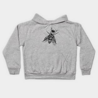 Vintage Honey Bee Drawing for World Bee Day Kids Hoodie